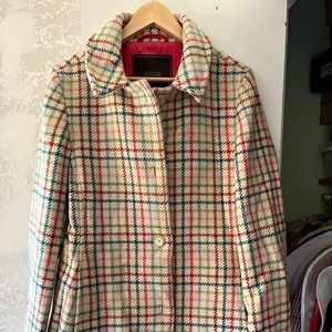 Stunning vintage coach coat windowpane plaid size L